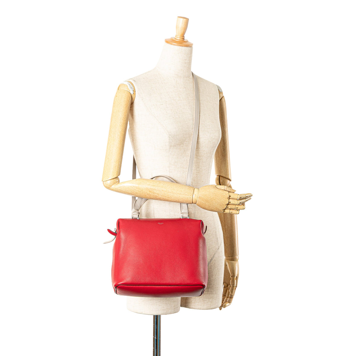 Celine Small Leather Soft Cube Bag — Gray