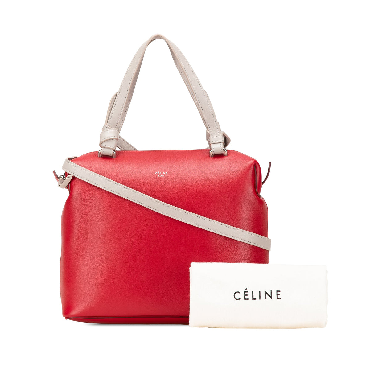 Celine Small Leather Soft Cube Bag — Gray