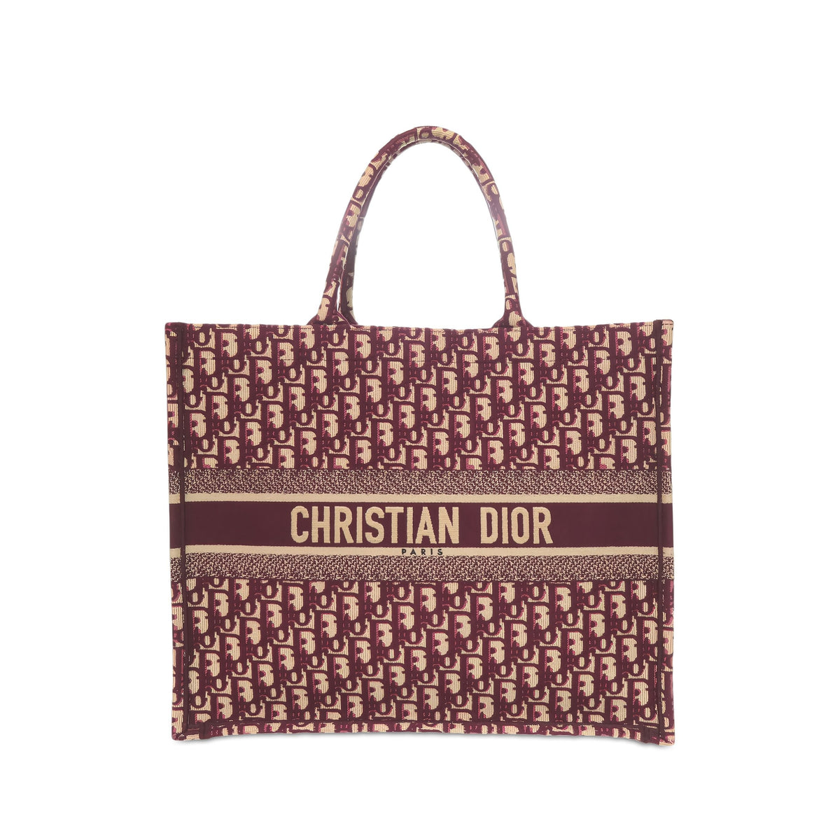 Dior Large Oblique Canvas Book Tote — Red
