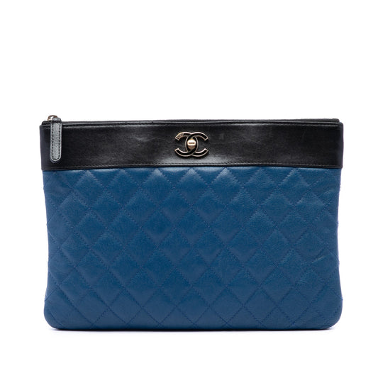 Chanel Medium Bicolor Quilted Sheepskin Mademoiselle O Case Clutch
