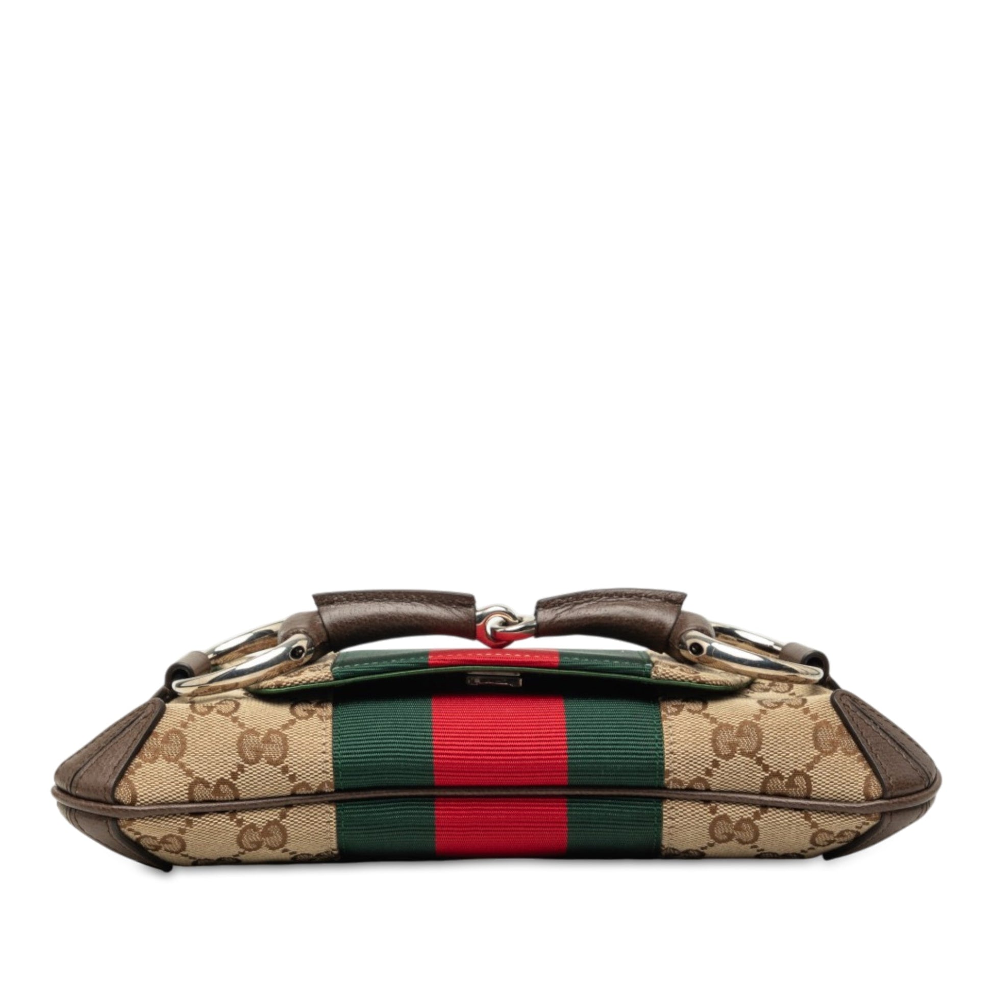 Gucci Small GG Canvas Horsebit Web Chain Satchel