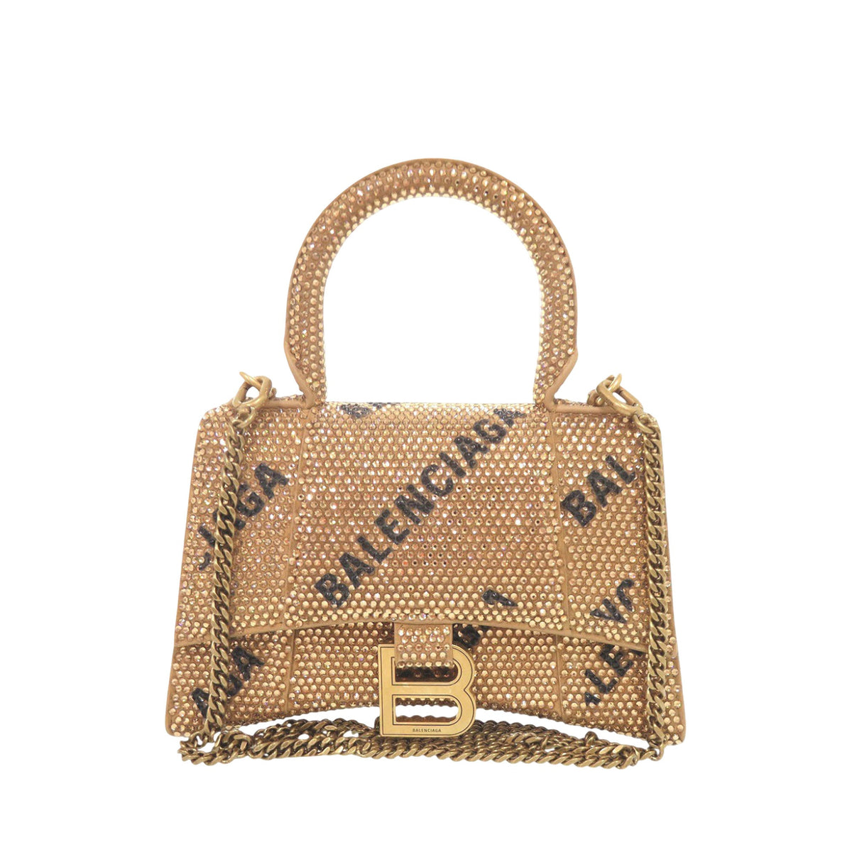 Balenciaga Rhinestone Hourglass Satchel XS