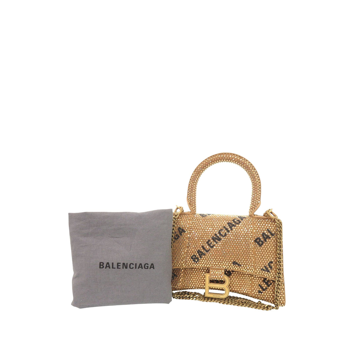 Balenciaga Rhinestone Hourglass Satchel XS