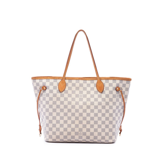 Louis Vuitton Damier Azur Neverfull MM — White