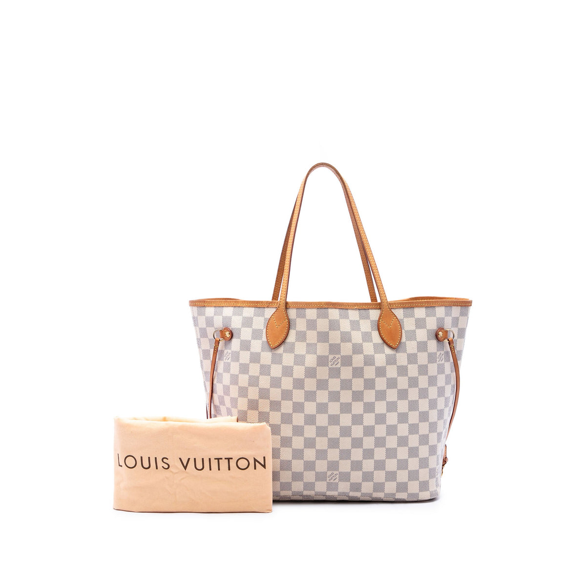 Louis Vuitton Damier Azur Neverfull MM — White