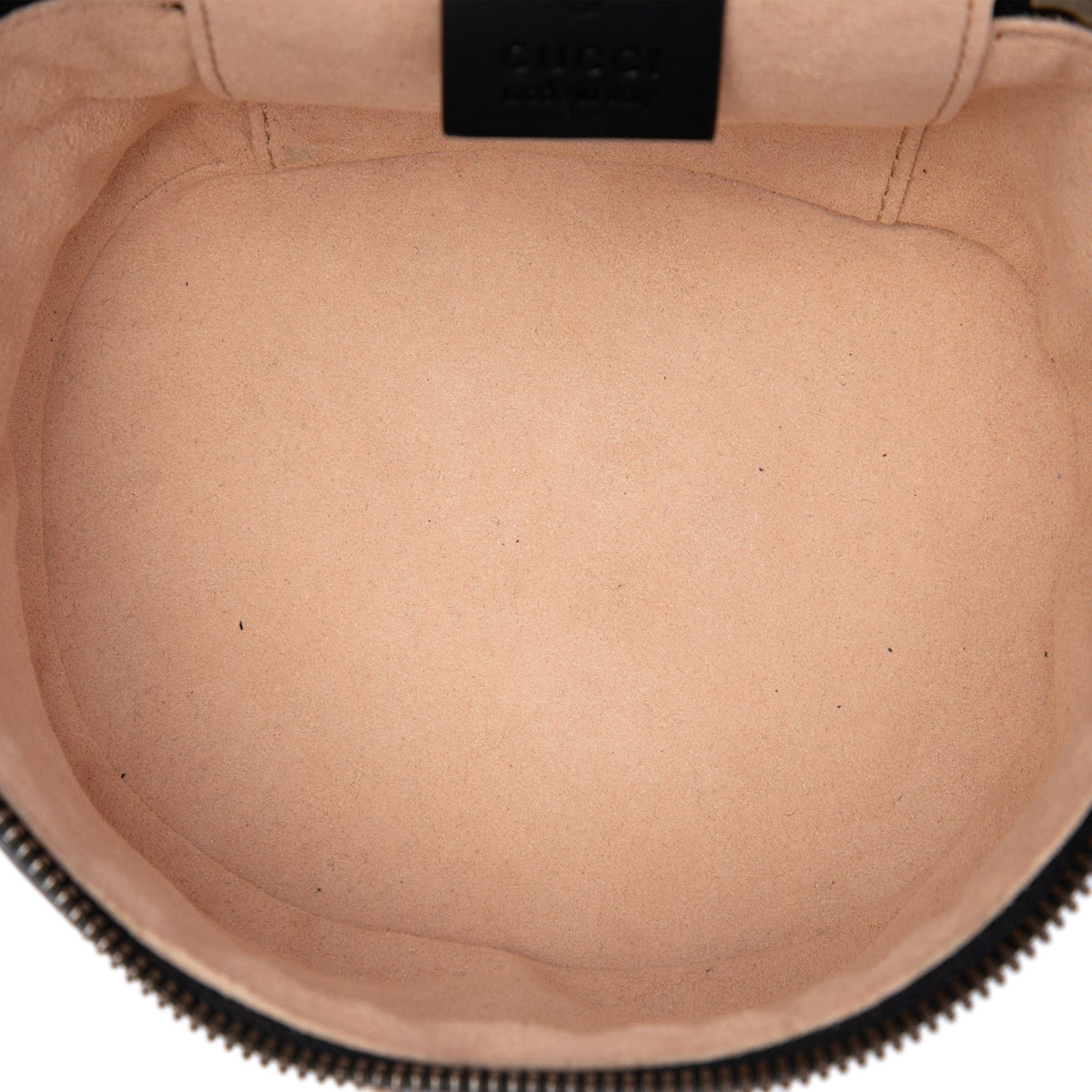 Gucci Mini GG Marmont Matelasse Calfskin Round Backpack — Black
