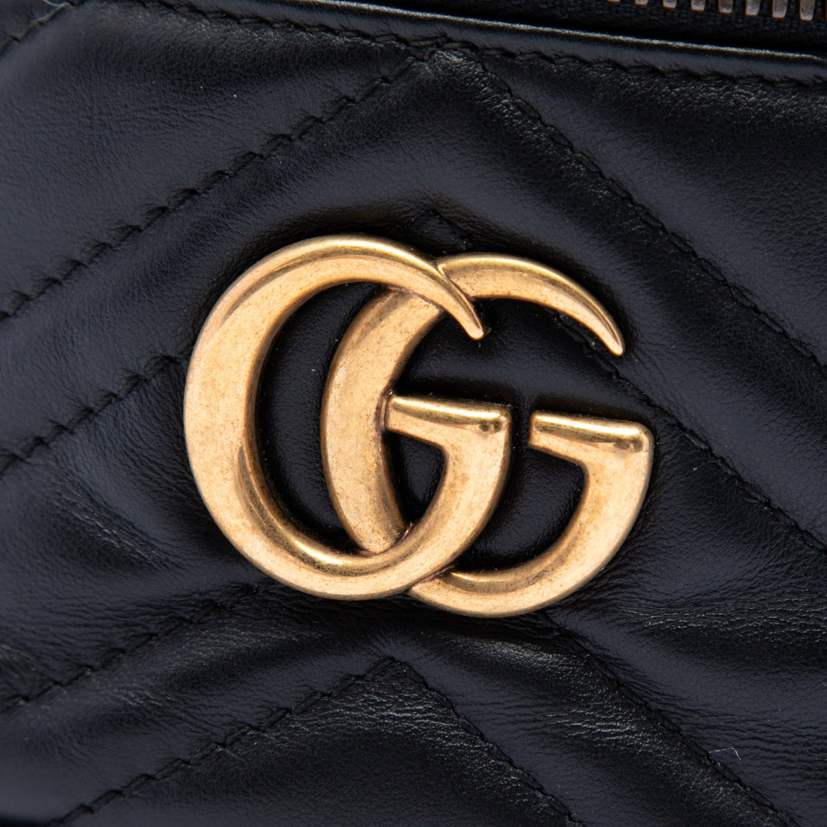 Gucci Mini GG Marmont Matelasse Calfskin Round Backpack — Black