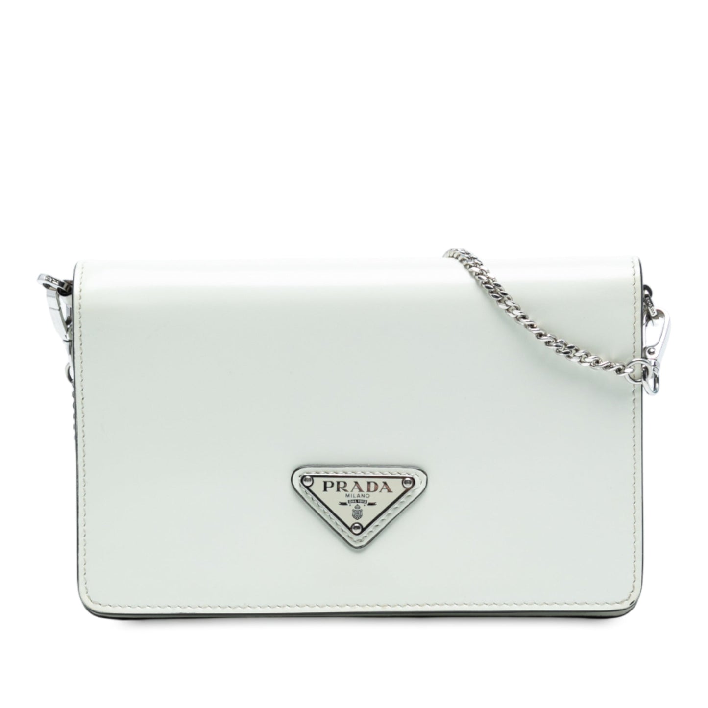 Prada Mini Brushed Leather Chain Crossbody
