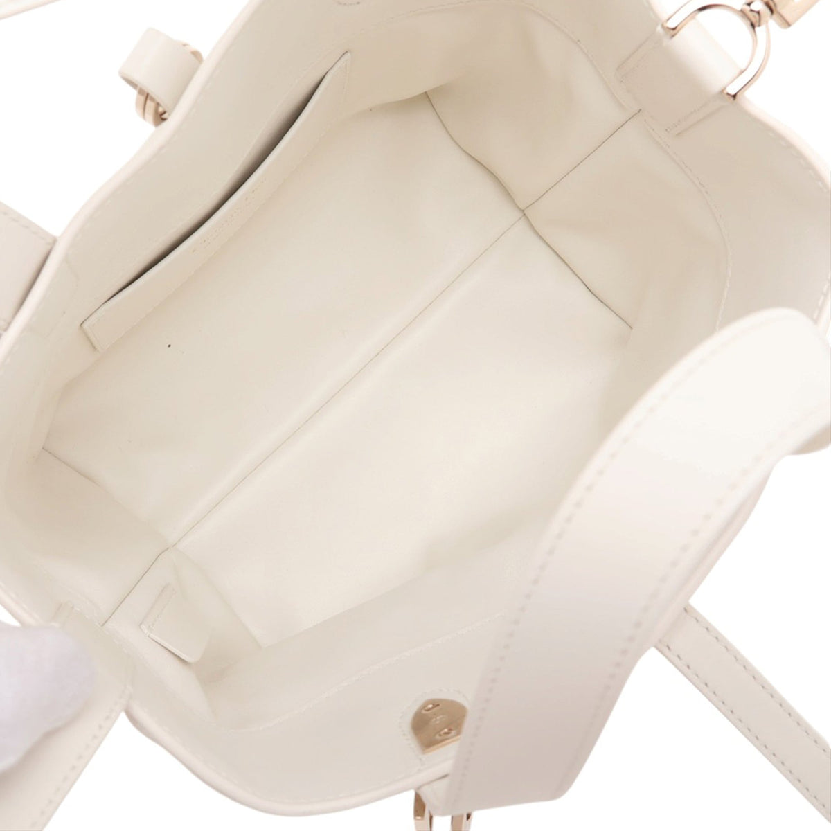 Dior Small Calfskin Macrocannage Toujours Vertical — White