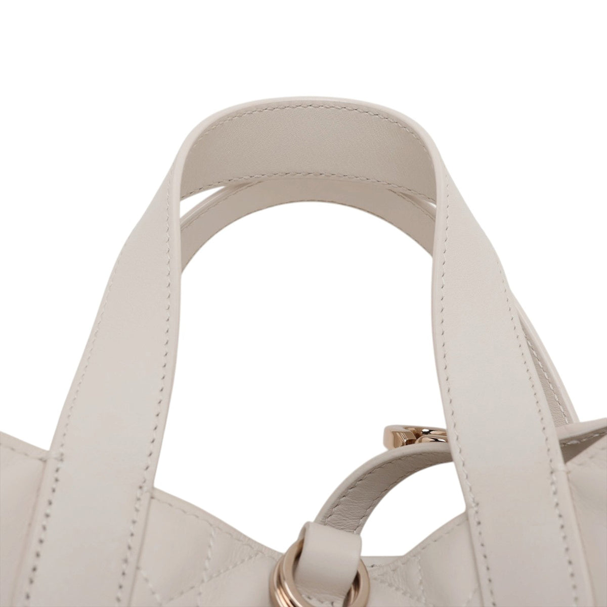 Dior Small Calfskin Macrocannage Toujours Vertical — White