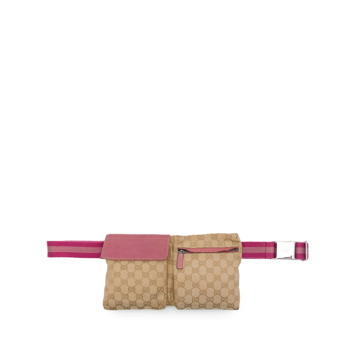 Gucci GG Canvas Web Double Pocket Belt Bag