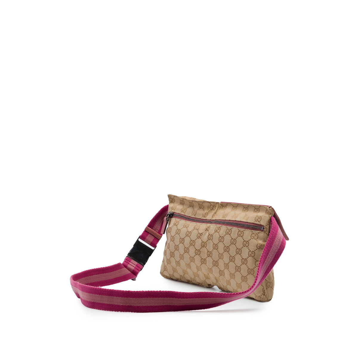 Gucci GG Canvas Web Double Pocket Belt Bag