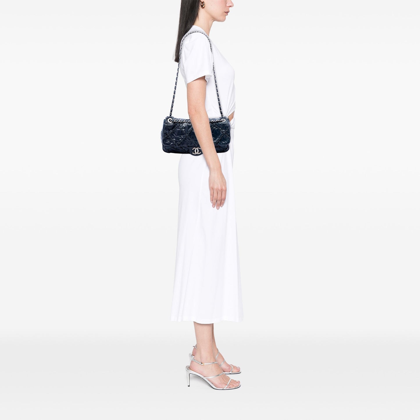 Chanel Medium Quilted Crinkled Calfskin Ultra Stitch Flap