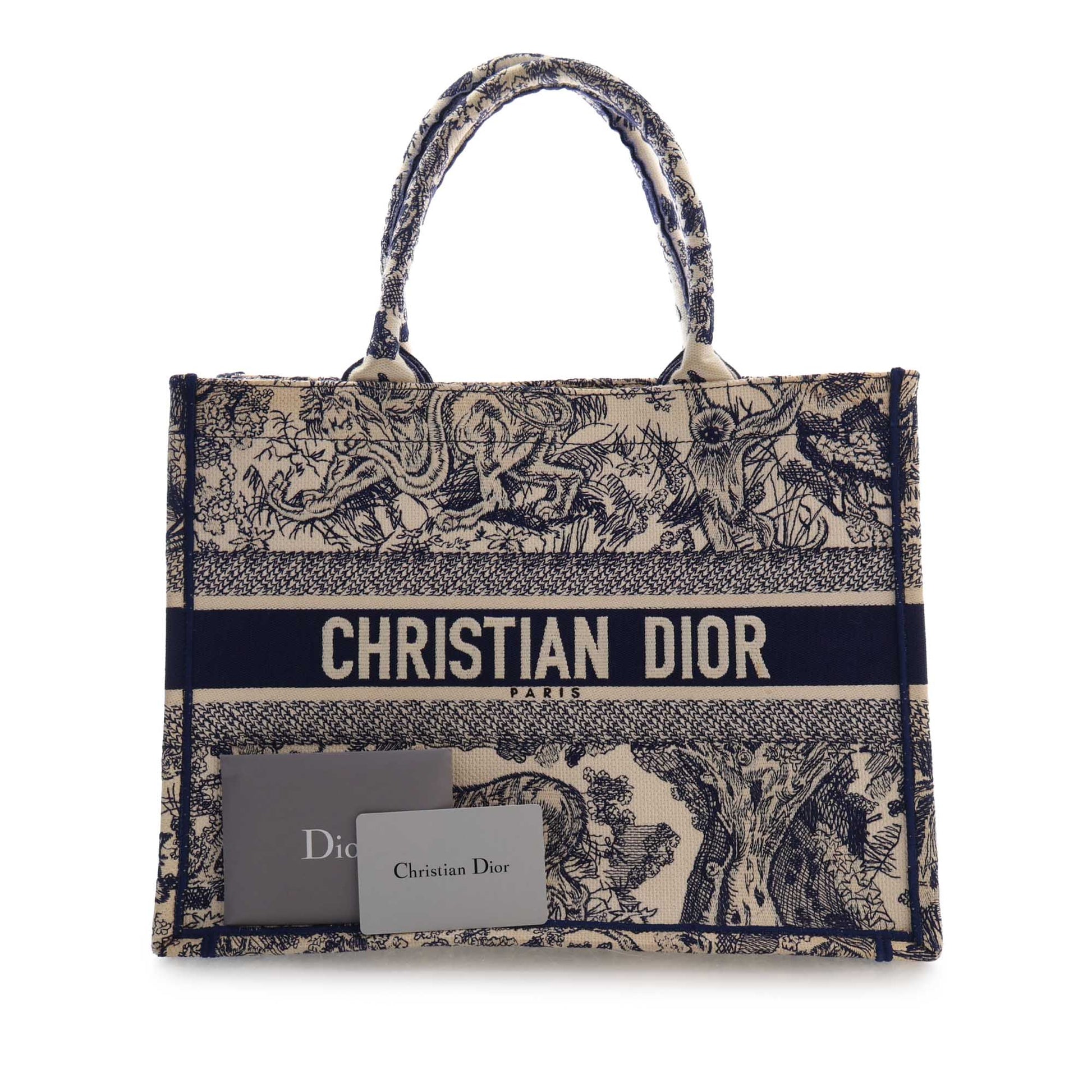 Dior Medium Canvas Embroidered Reverse Dioriviera Toile De Jouy Book Tote