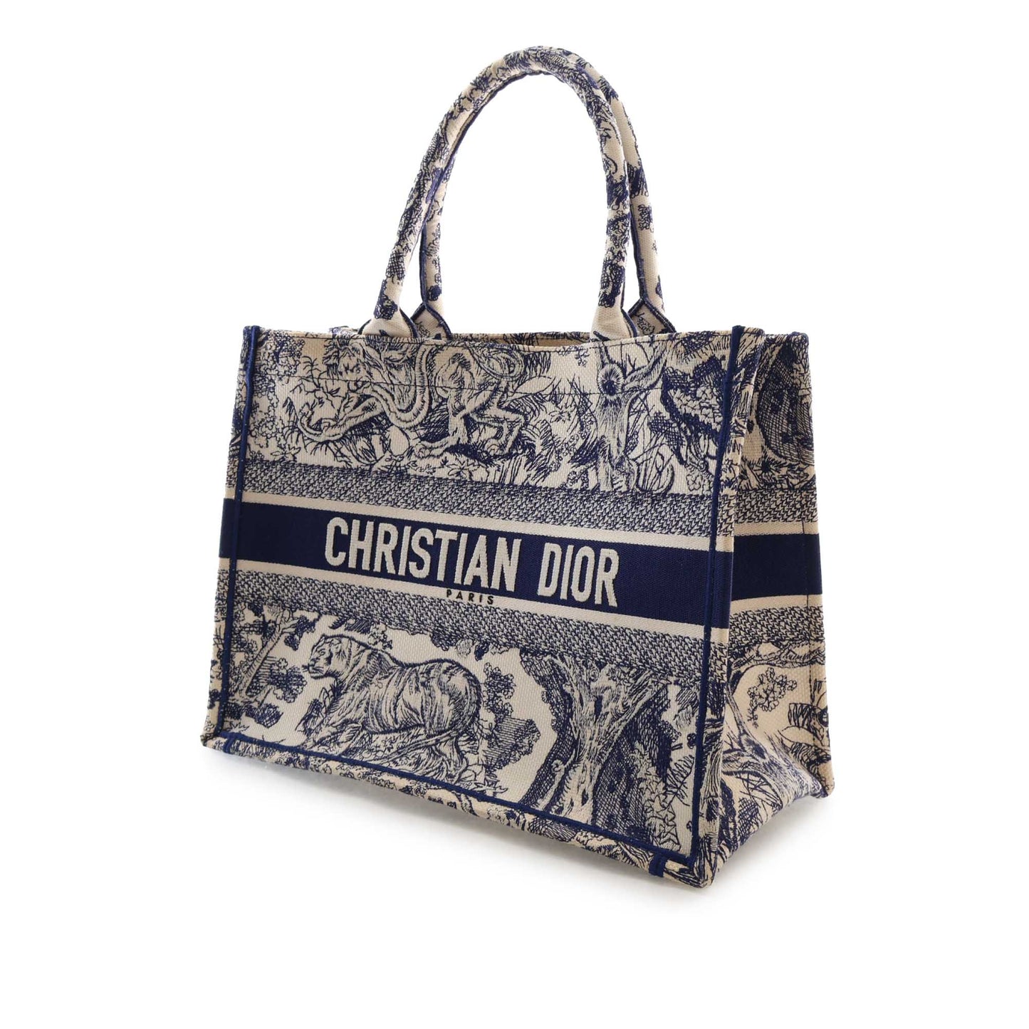 Dior Medium Canvas Embroidered Reverse Dioriviera Toile De Jouy Book Tote