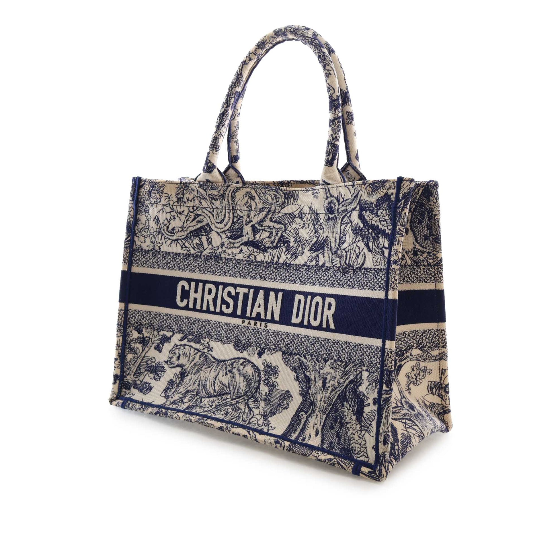 Dior Medium Canvas Embroidered Reverse Dioriviera Toile De Jouy Book Tote