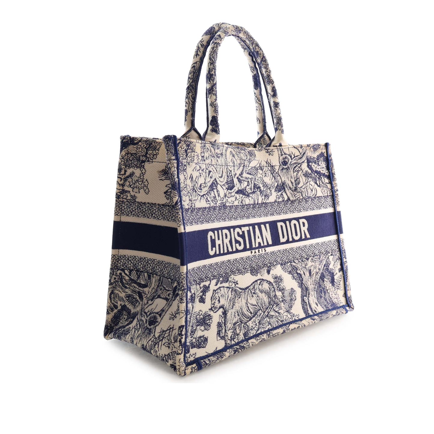 Dior Medium Canvas Embroidered Reverse Dioriviera Toile De Jouy Book Tote