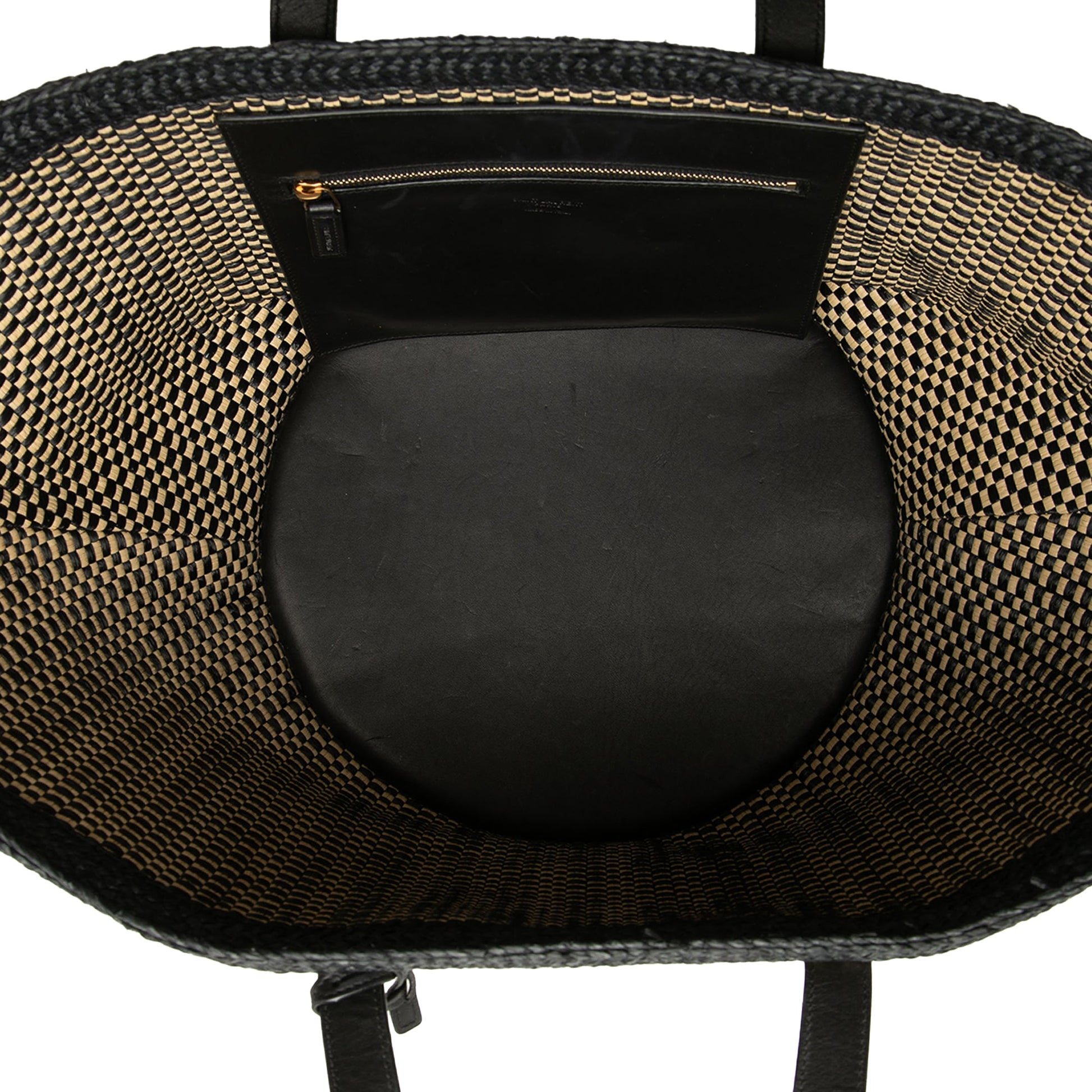 Saint Laurent Medium Raffia Panier Basket Shopper Tote