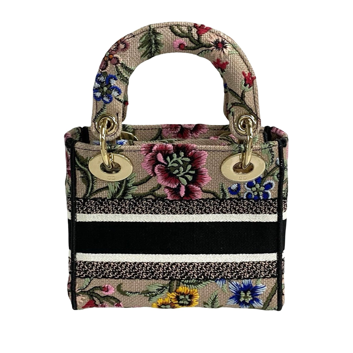 Dior Mini Embroidered Canvas Petites Fleurs Toile De Jouy Lady D Lite