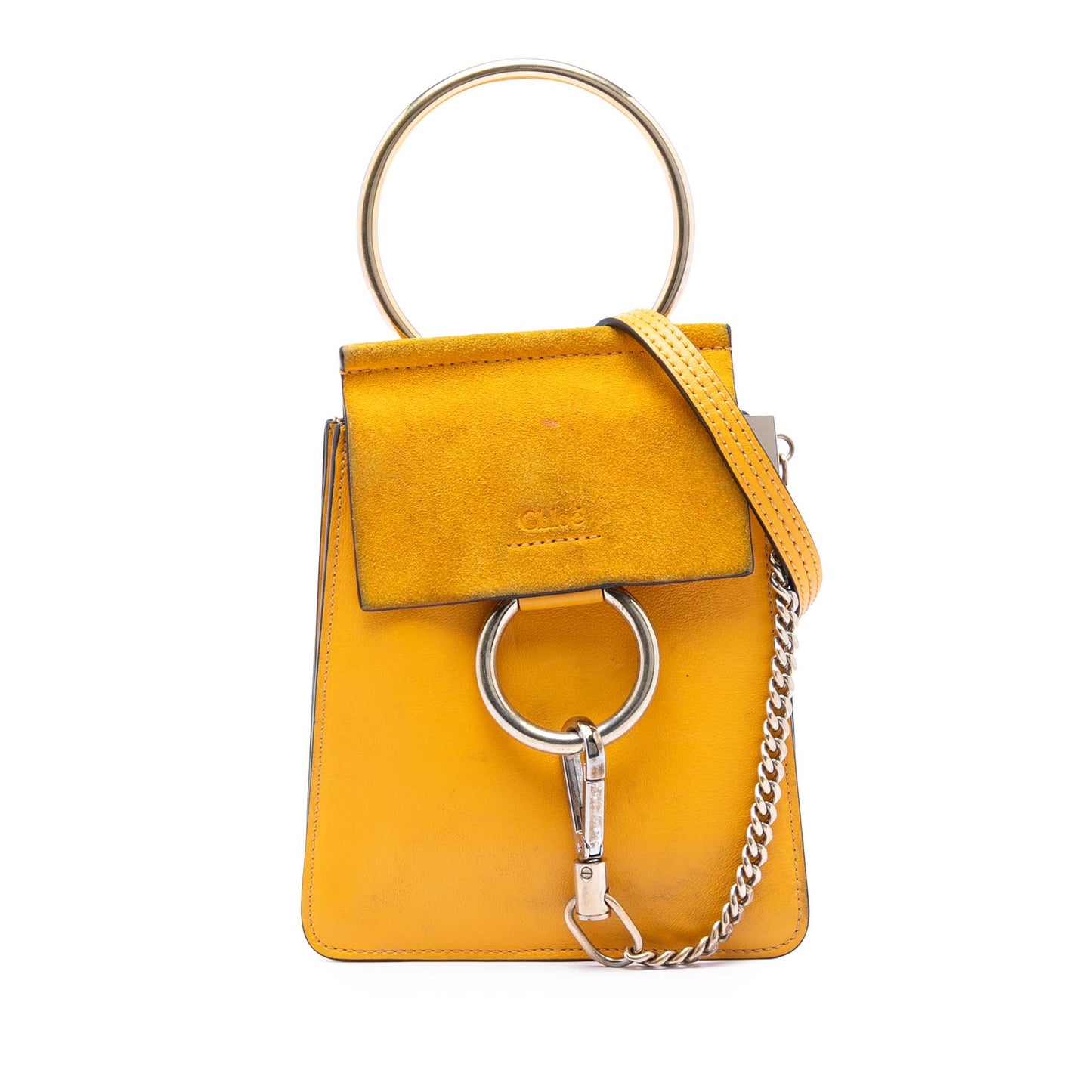 Chloé Mini Calfskin and Suede Faye Bracelet Bag