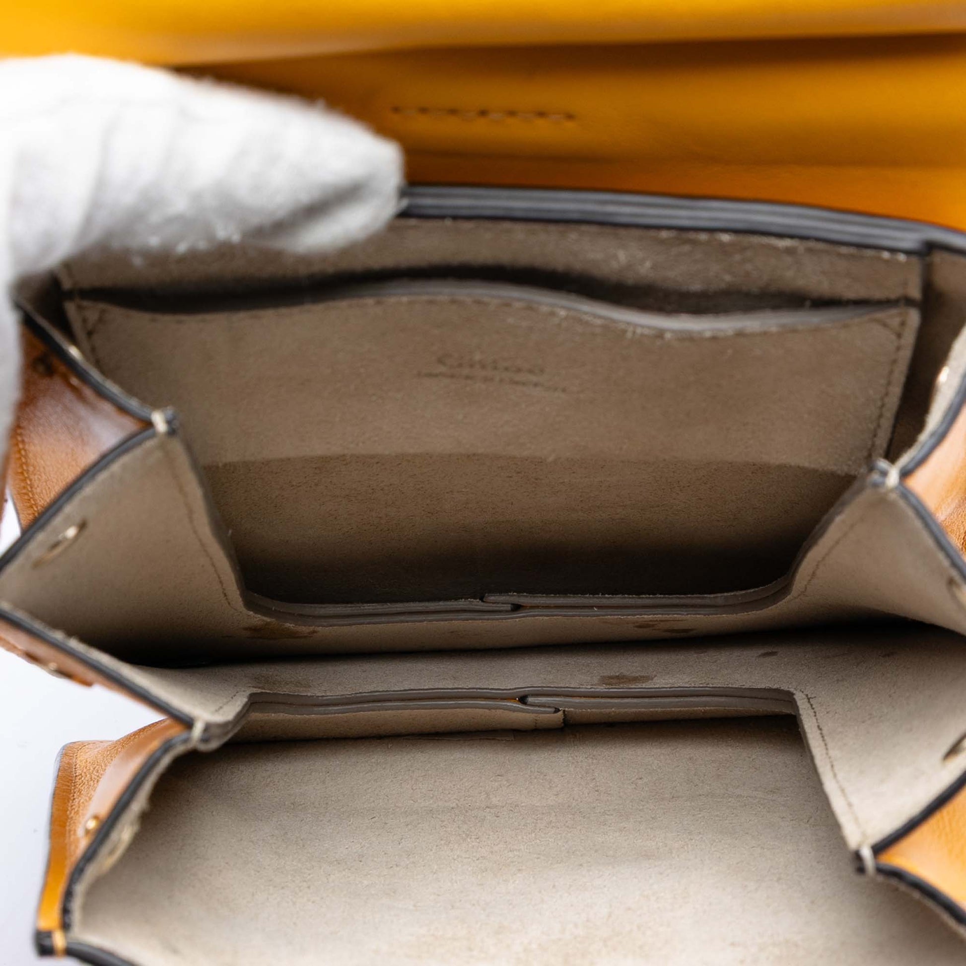 Chloé Mini Calfskin and Suede Faye Bracelet Bag