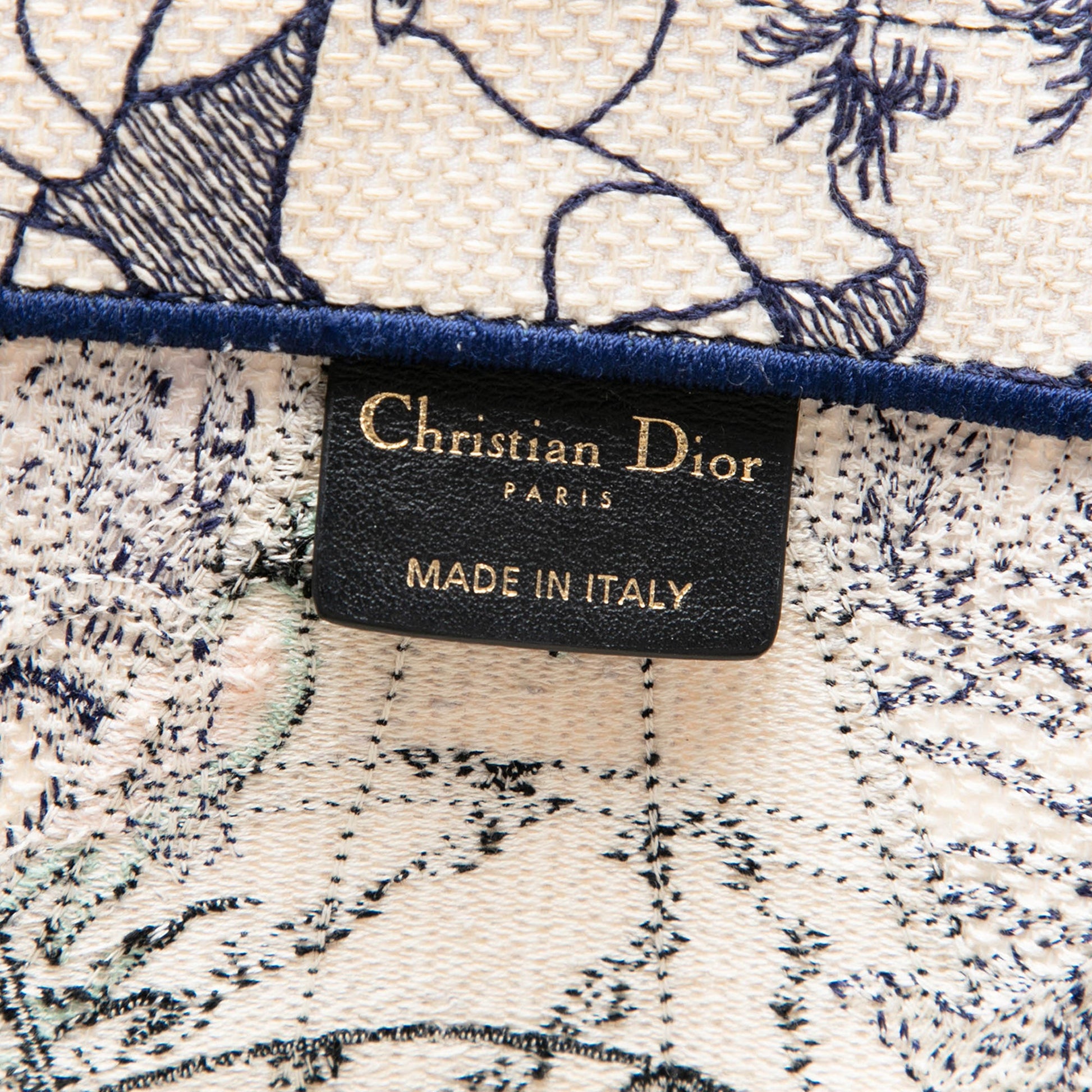 Dior Large Canvas Embroidered Around The World Book Tote
