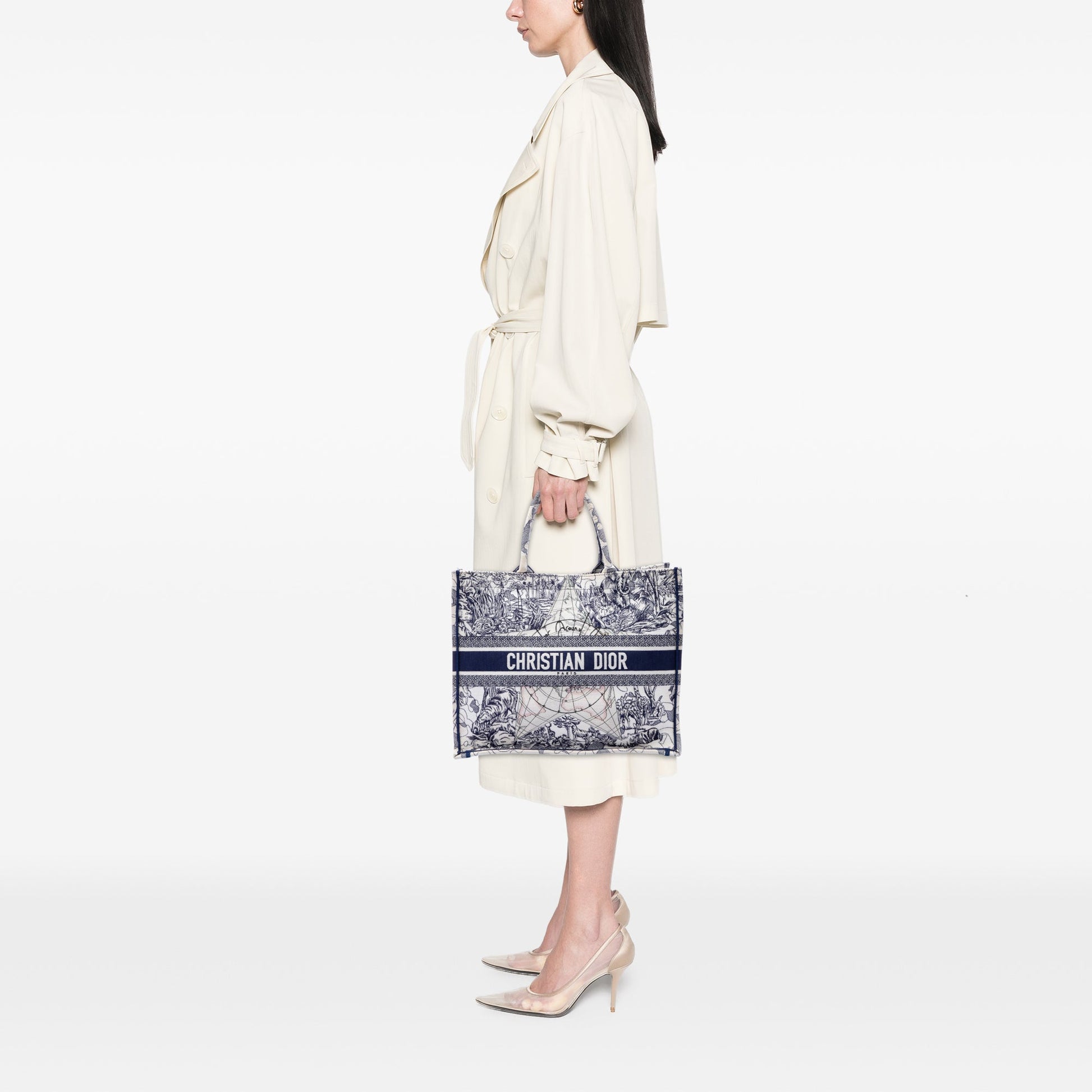 Dior Large Canvas Embroidered Around The World Book Tote