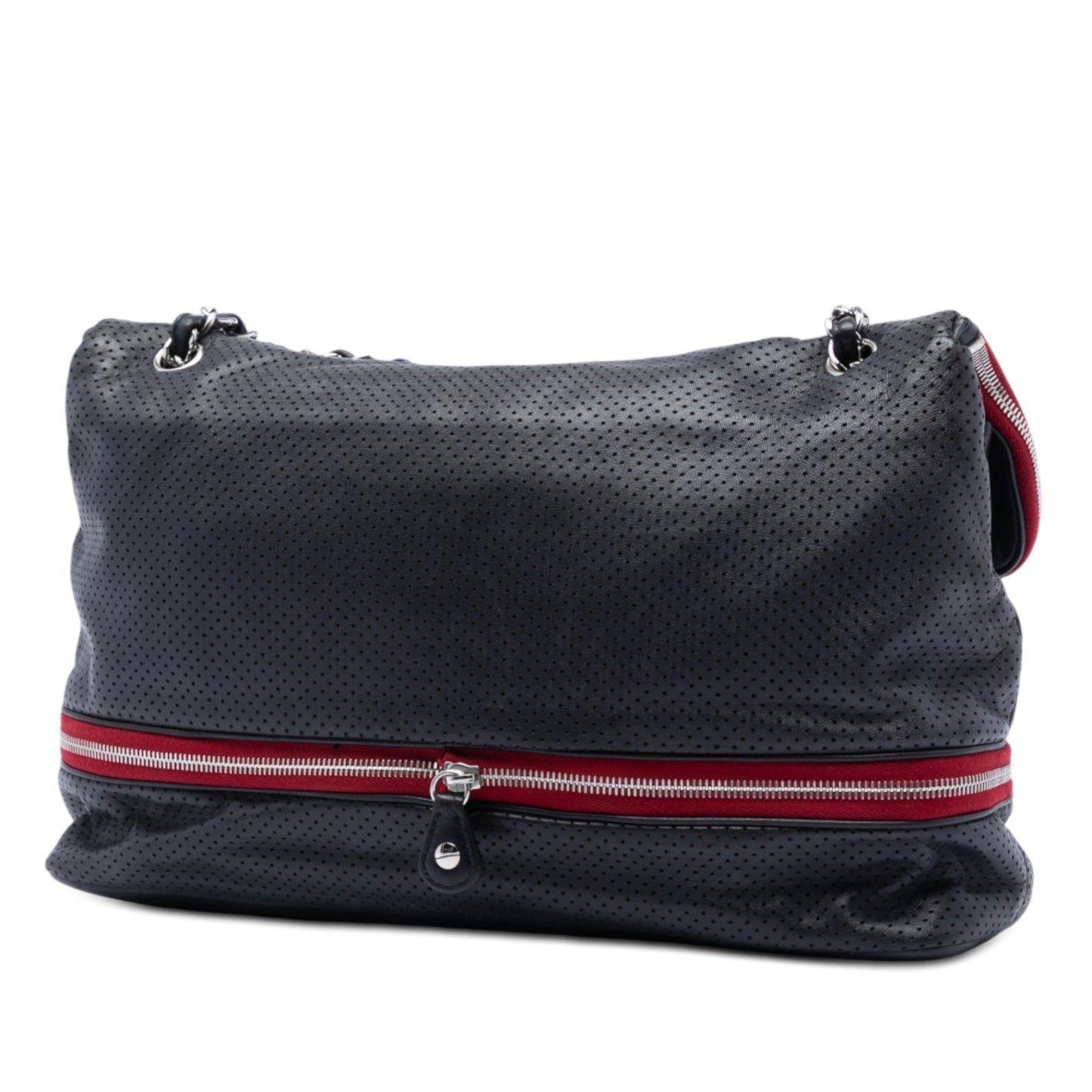 Chanel Perforated Calfskin Expandable Shoulder Bag