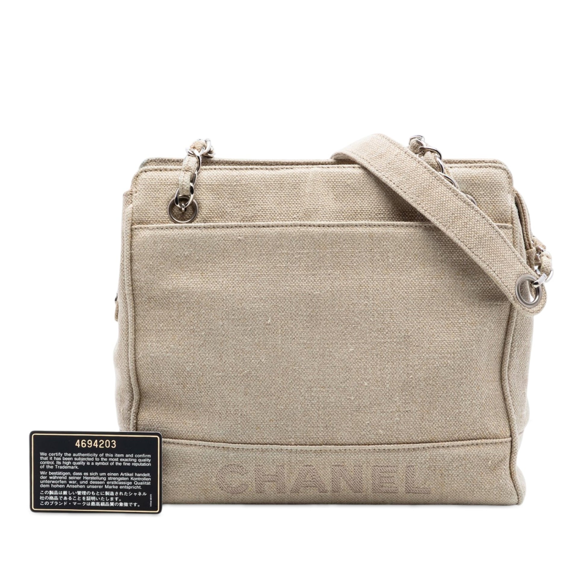 Chanel Petite Canvas Shopping Tote