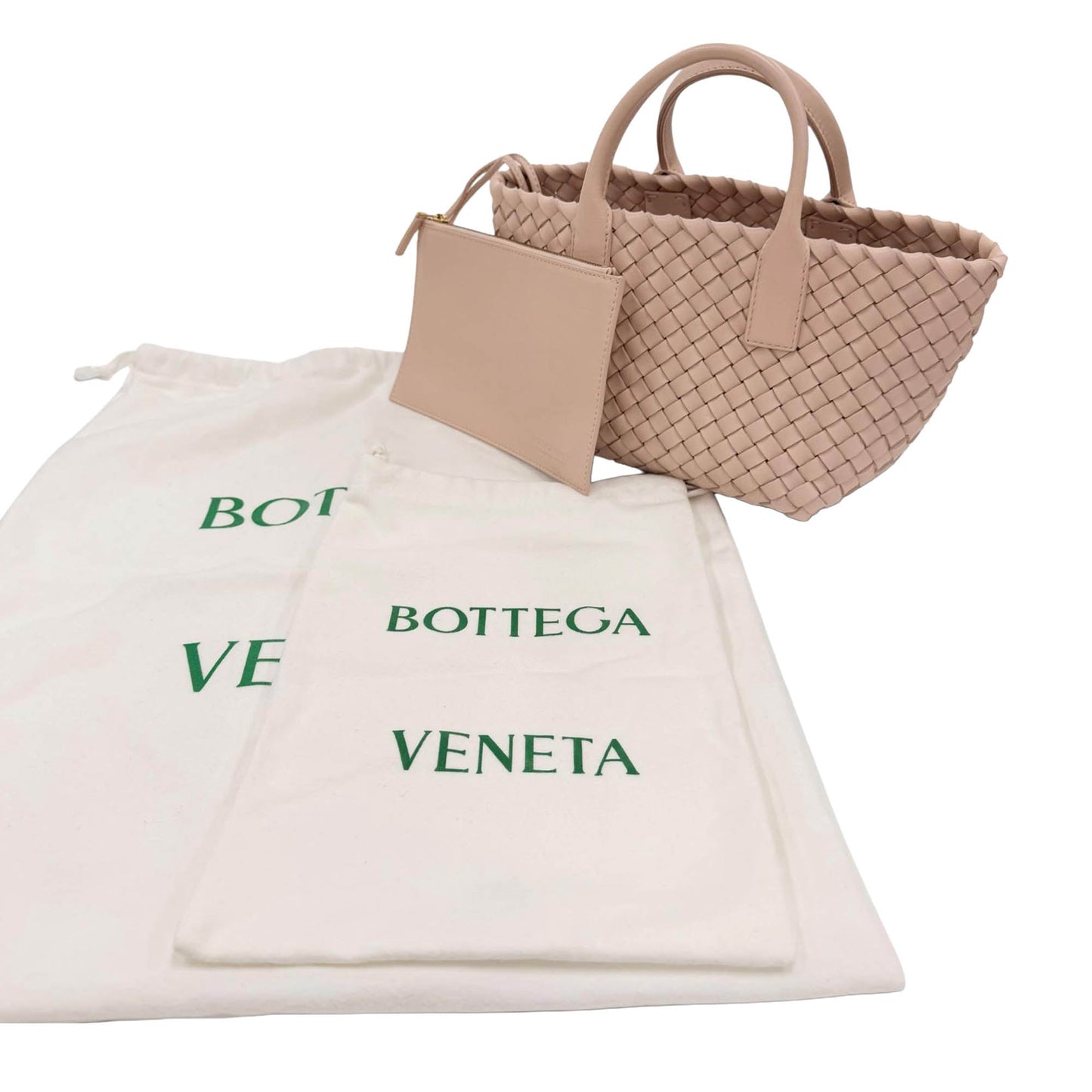 Bottega Veneta Mini Lambskin Intreccio Cabat Tote