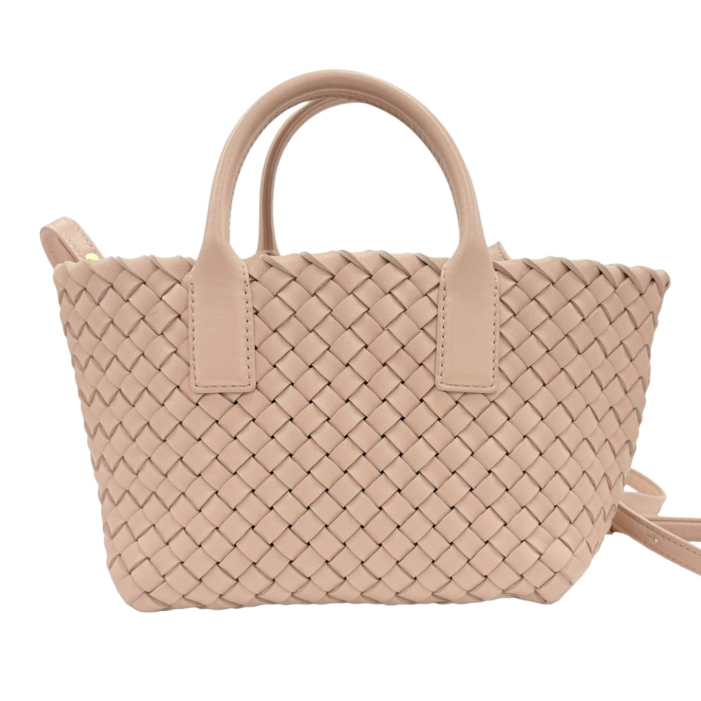 Bottega Veneta Mini Lambskin Intreccio Cabat Tote