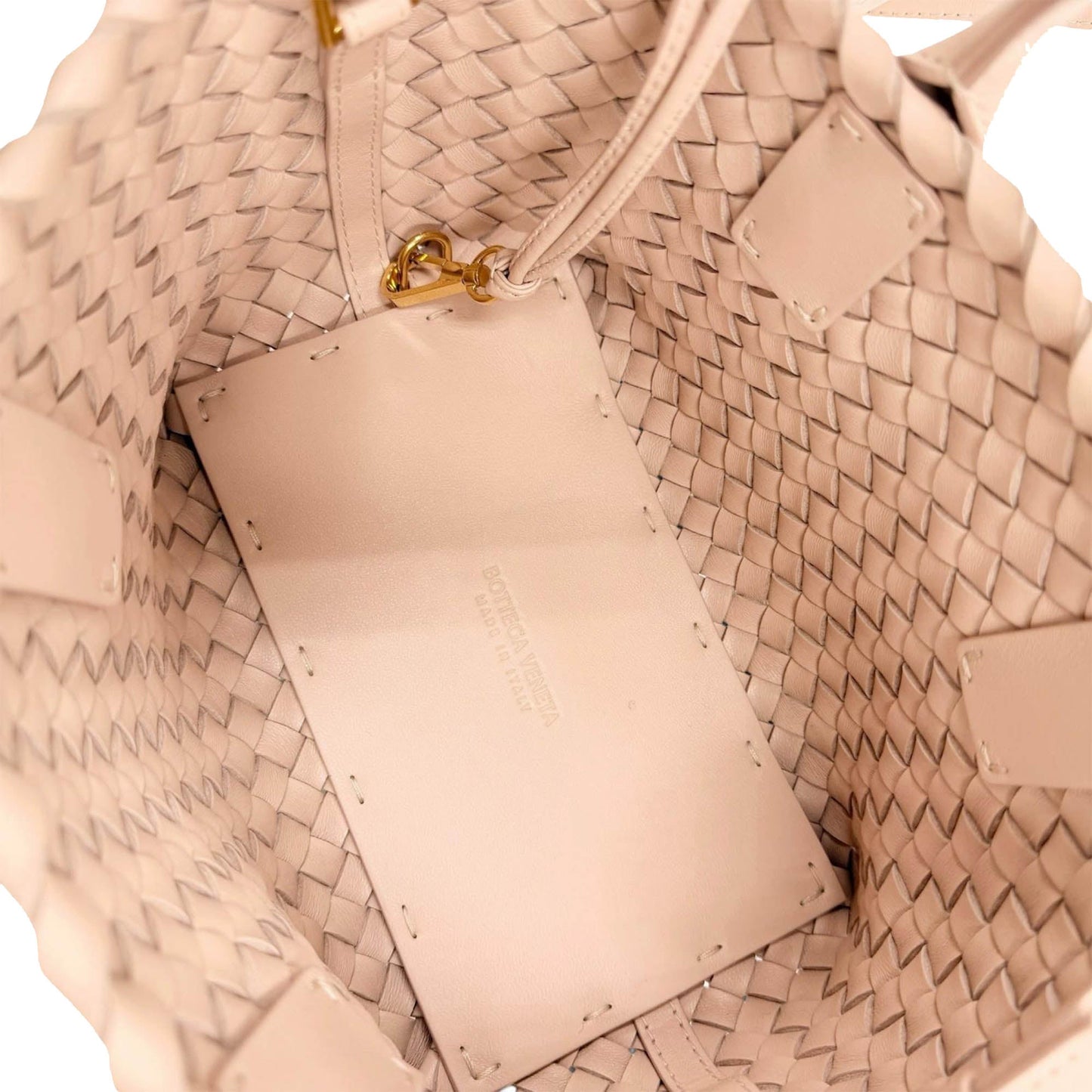 Bottega Veneta Mini Lambskin Intreccio Cabat Tote