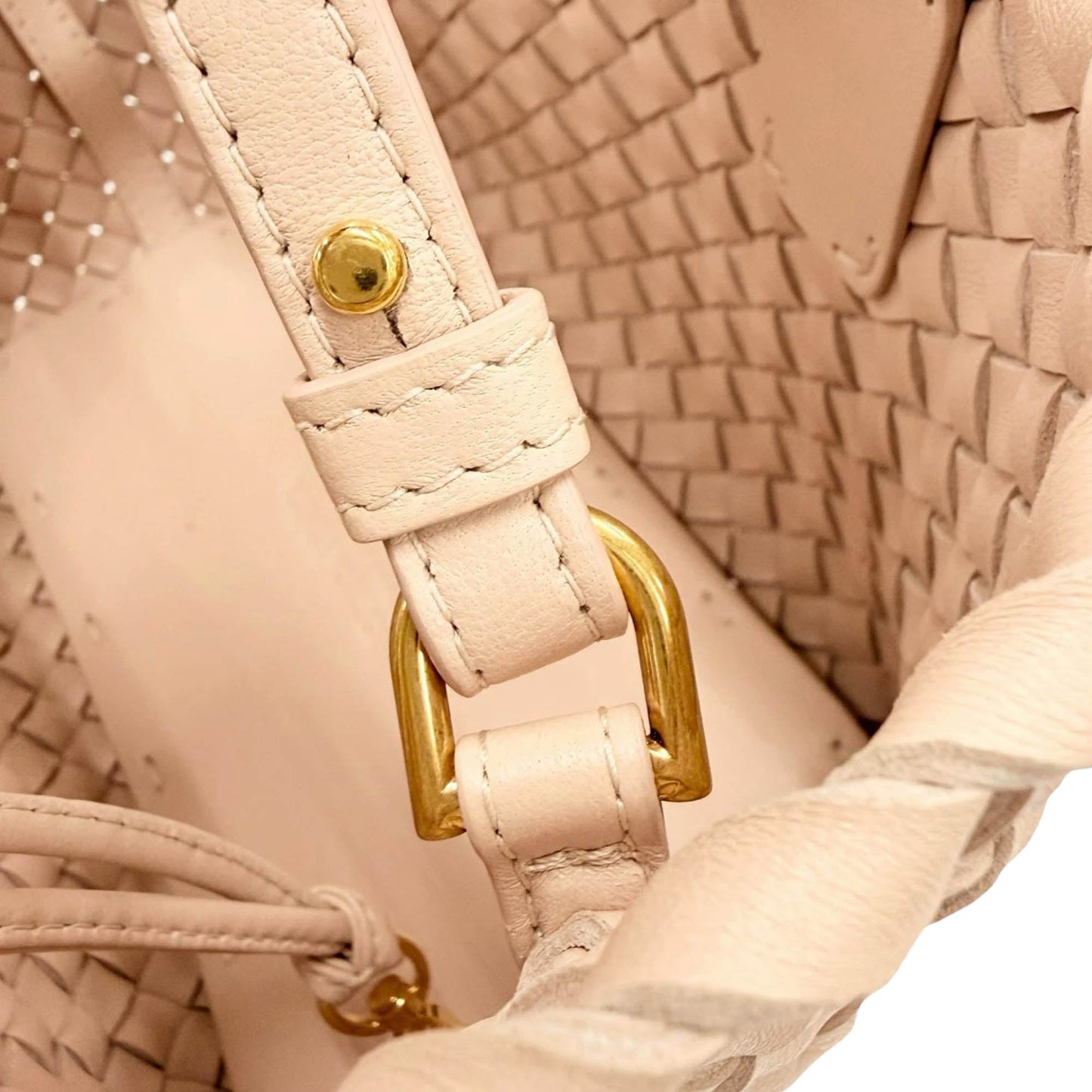 Bottega Veneta Mini Lambskin Intreccio Cabat Tote
