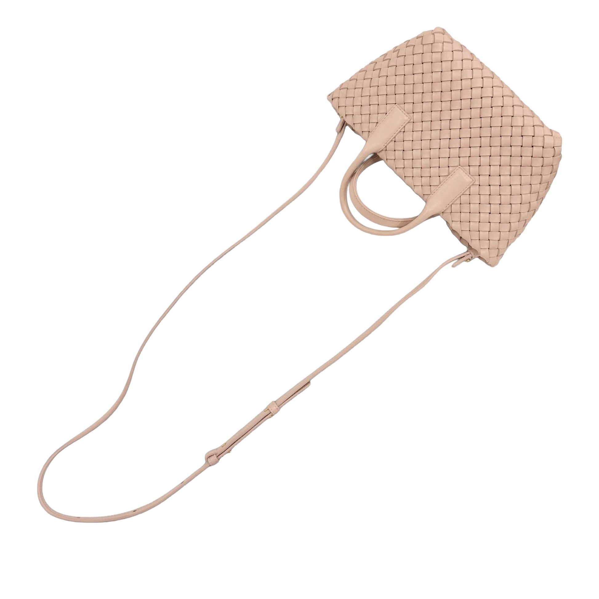 Bottega Veneta Mini Lambskin Intreccio Cabat Tote