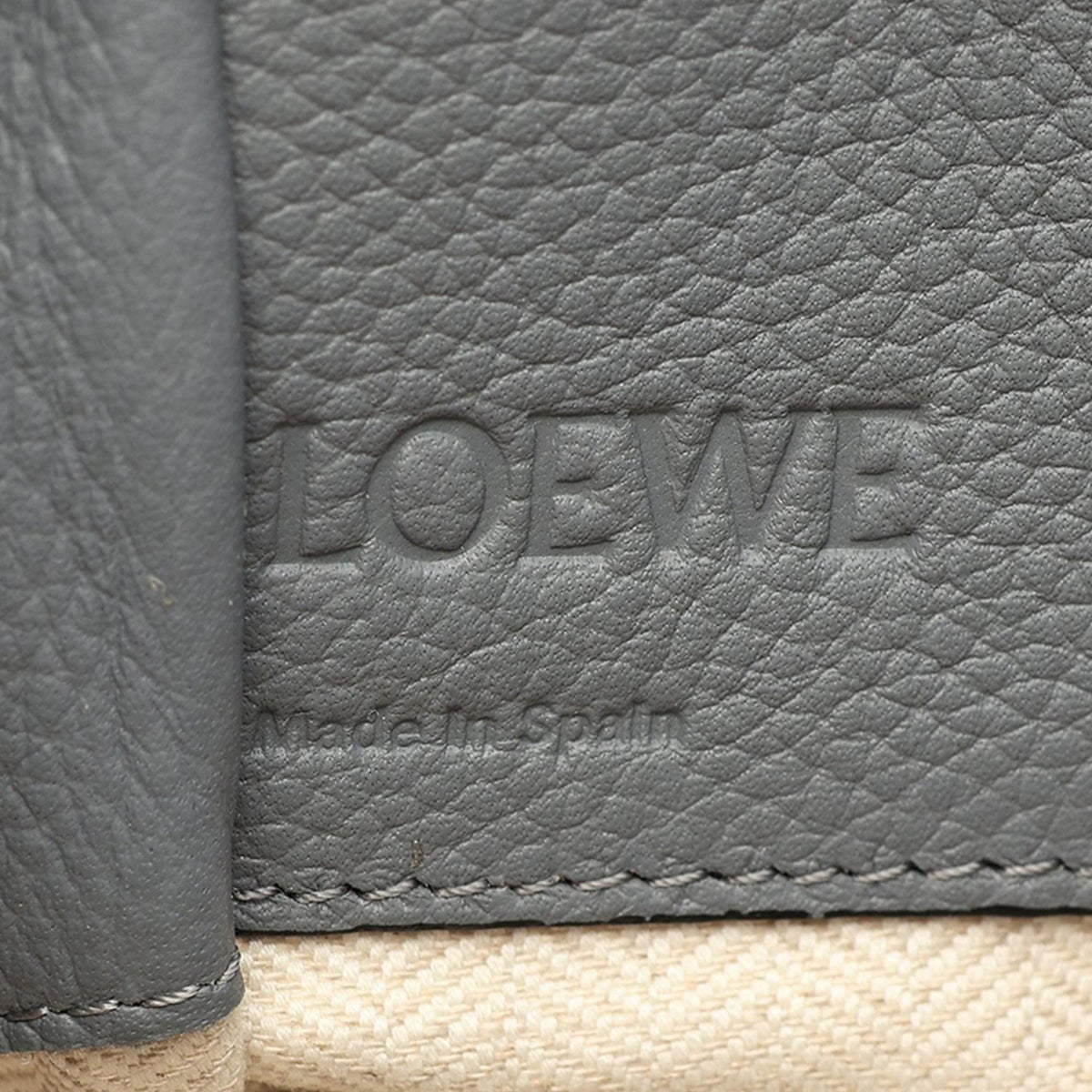 LOEWE Mini Grained Calfskin Drawstring Hammock Bag — Gray