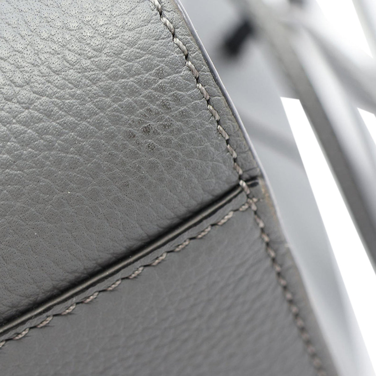 LOEWE Mini Grained Calfskin Drawstring Hammock Bag — Gray