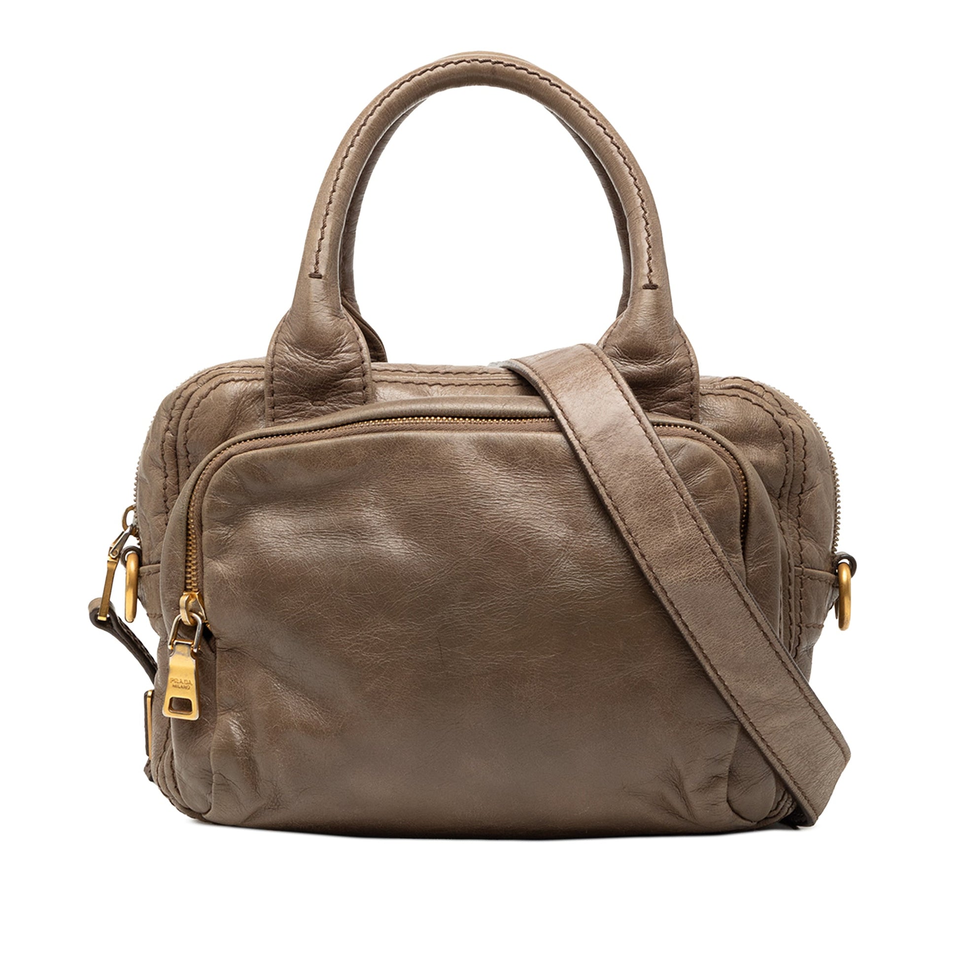Prada Vitello Shine Bauletto Satchel