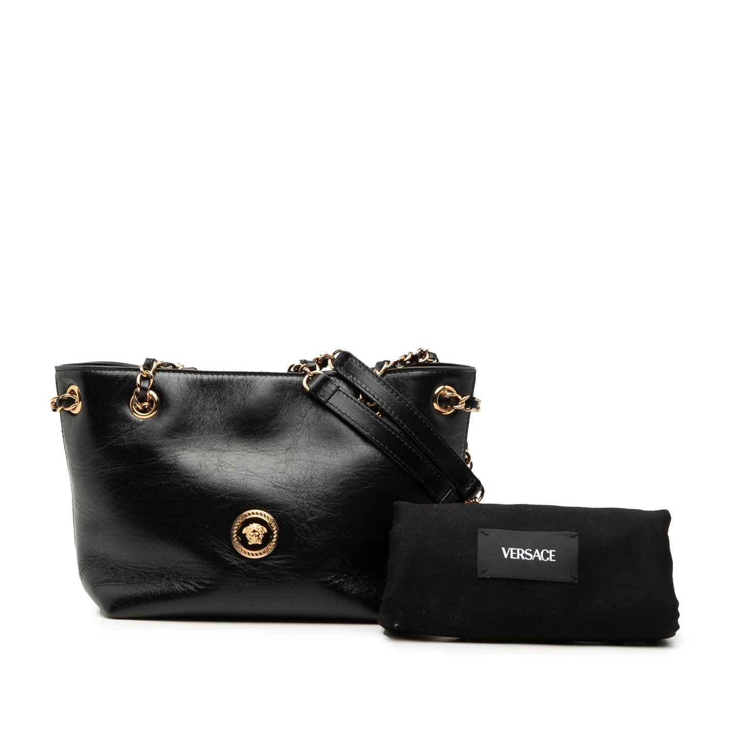 Versace Leather La Medusa Shoulder Bag