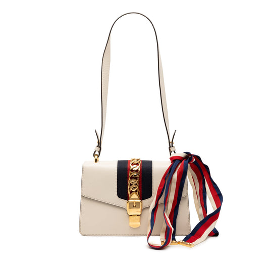 Gucci Small Leather Sylvie Web Satchel