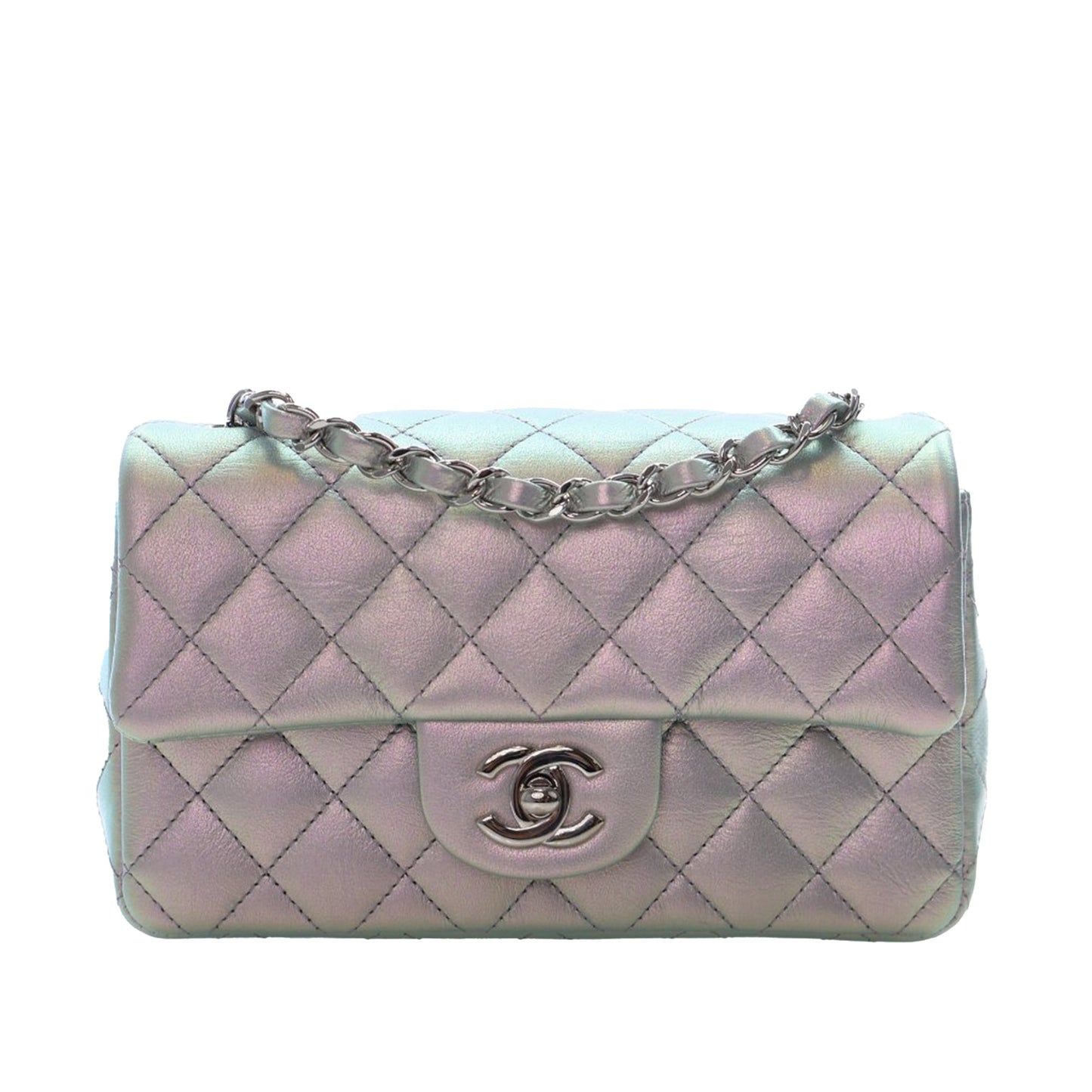 Chanel Mini Rectangular Classic Iridescent Calfskin Single Flap