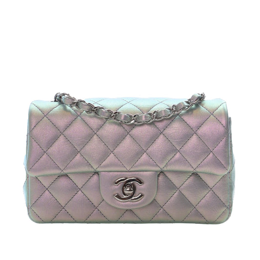 Chanel Mini Rectangular Classic Iridescent Calfskin Single Flap