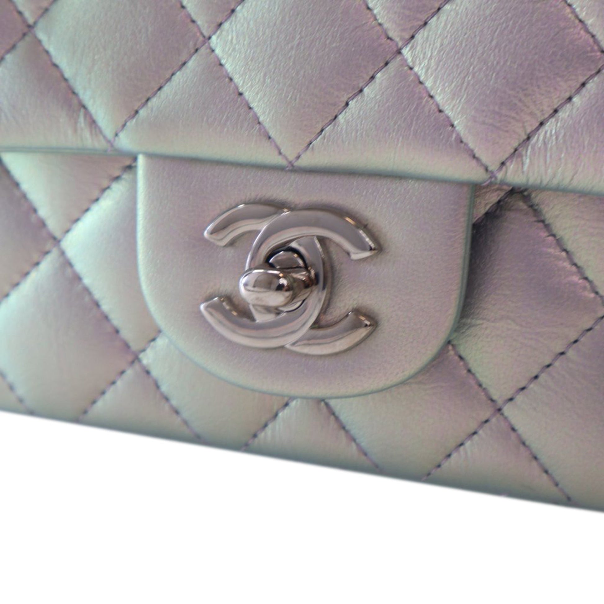 Chanel Mini Rectangular Classic Iridescent Calfskin Single Flap