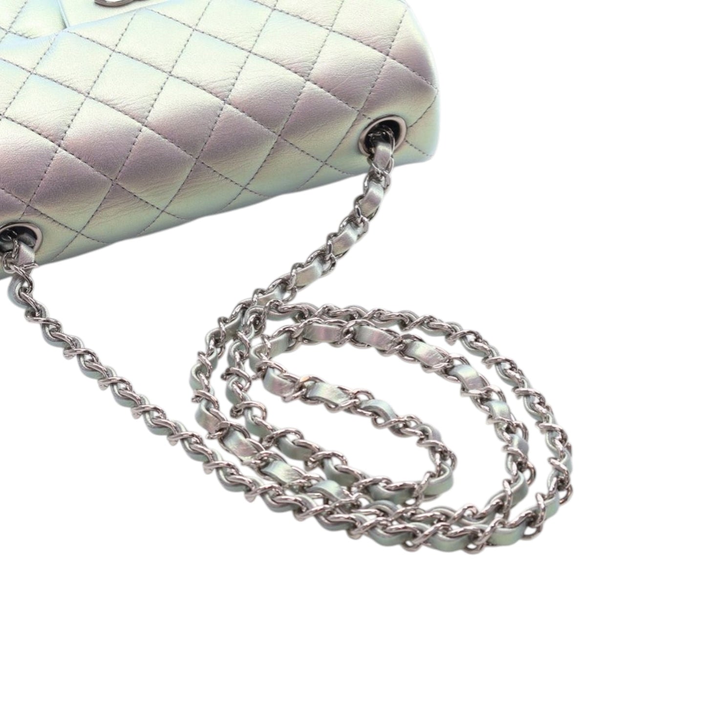 Chanel Mini Rectangular Classic Iridescent Calfskin Single Flap