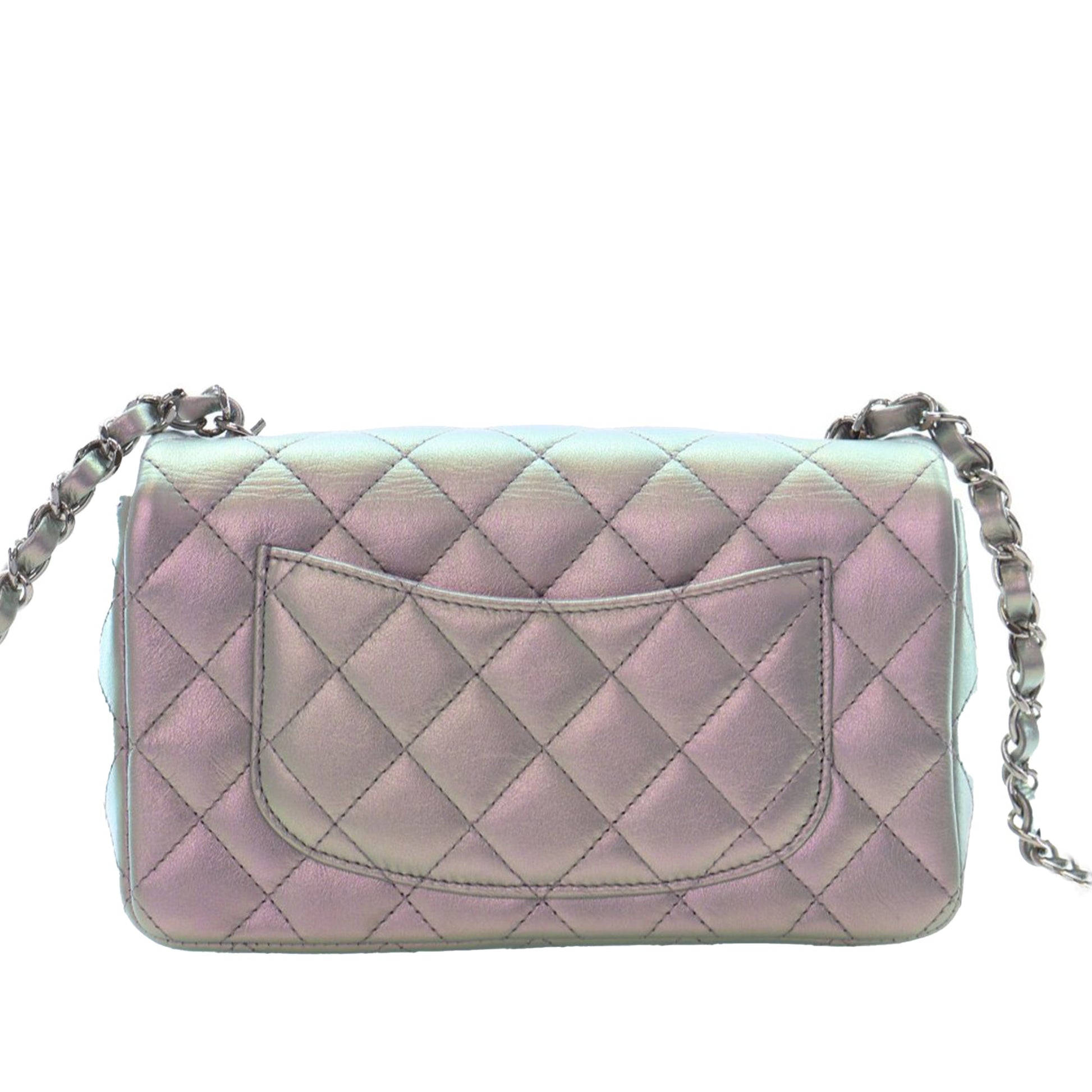 Chanel Mini Rectangular Classic Iridescent Calfskin Single Flap