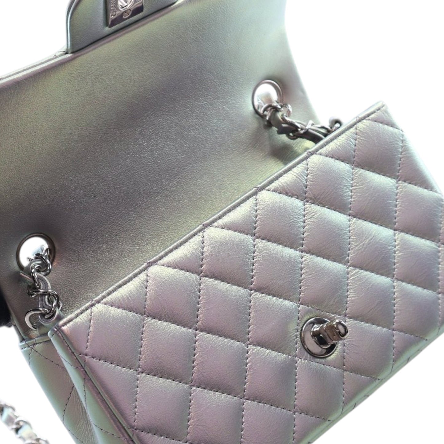 Chanel Mini Rectangular Classic Iridescent Calfskin Single Flap
