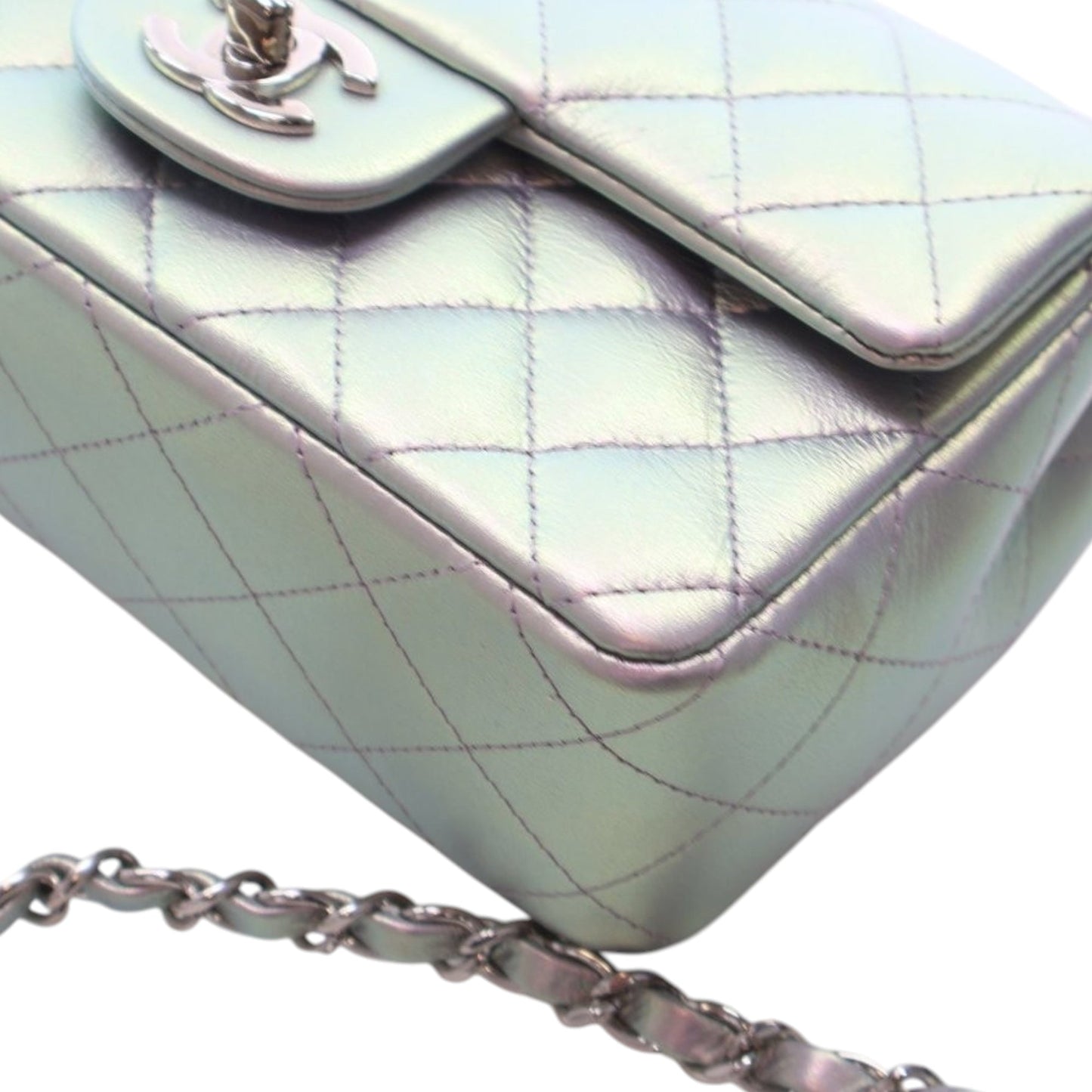 Chanel Mini Rectangular Classic Iridescent Calfskin Single Flap
