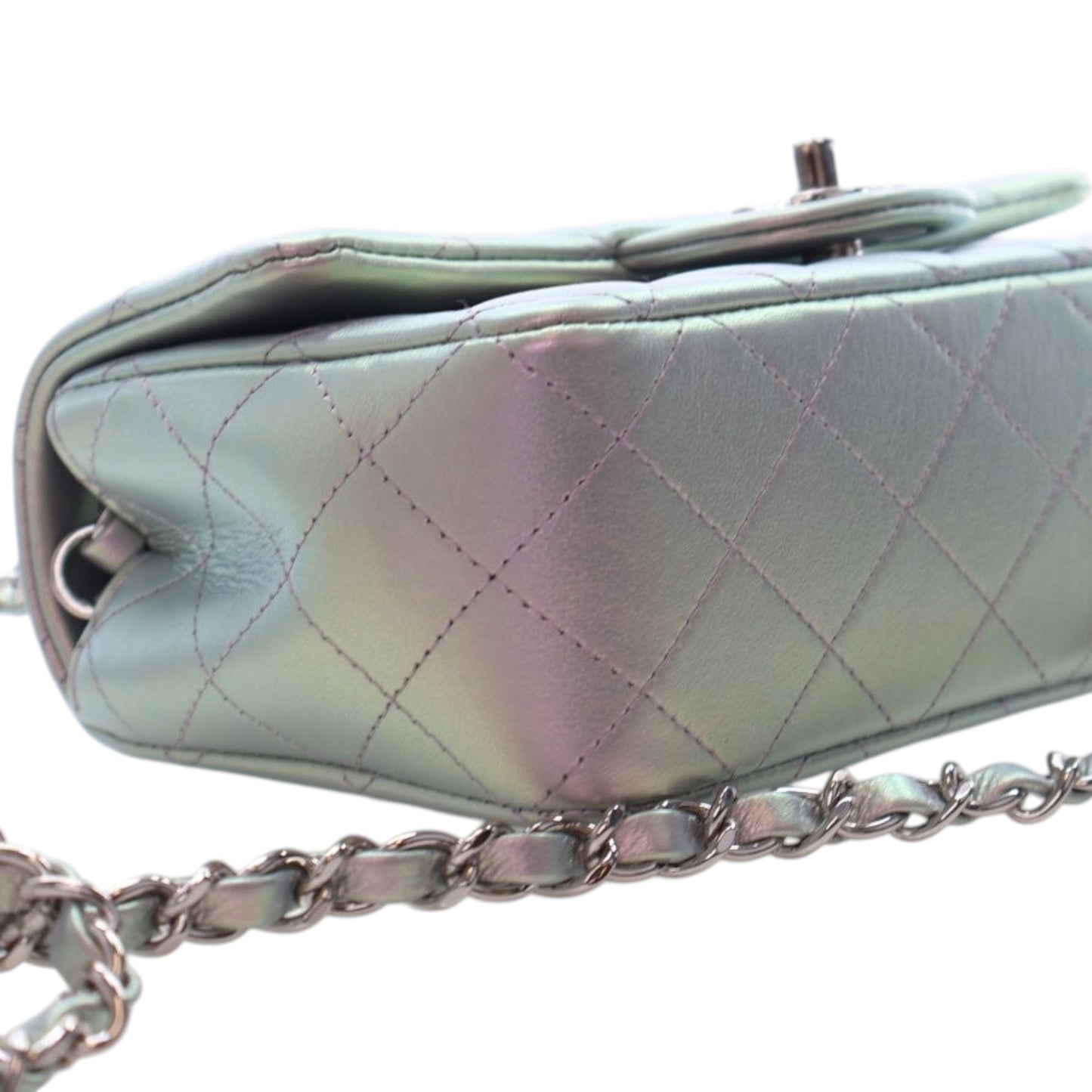 Chanel Mini Rectangular Classic Iridescent Calfskin Single Flap