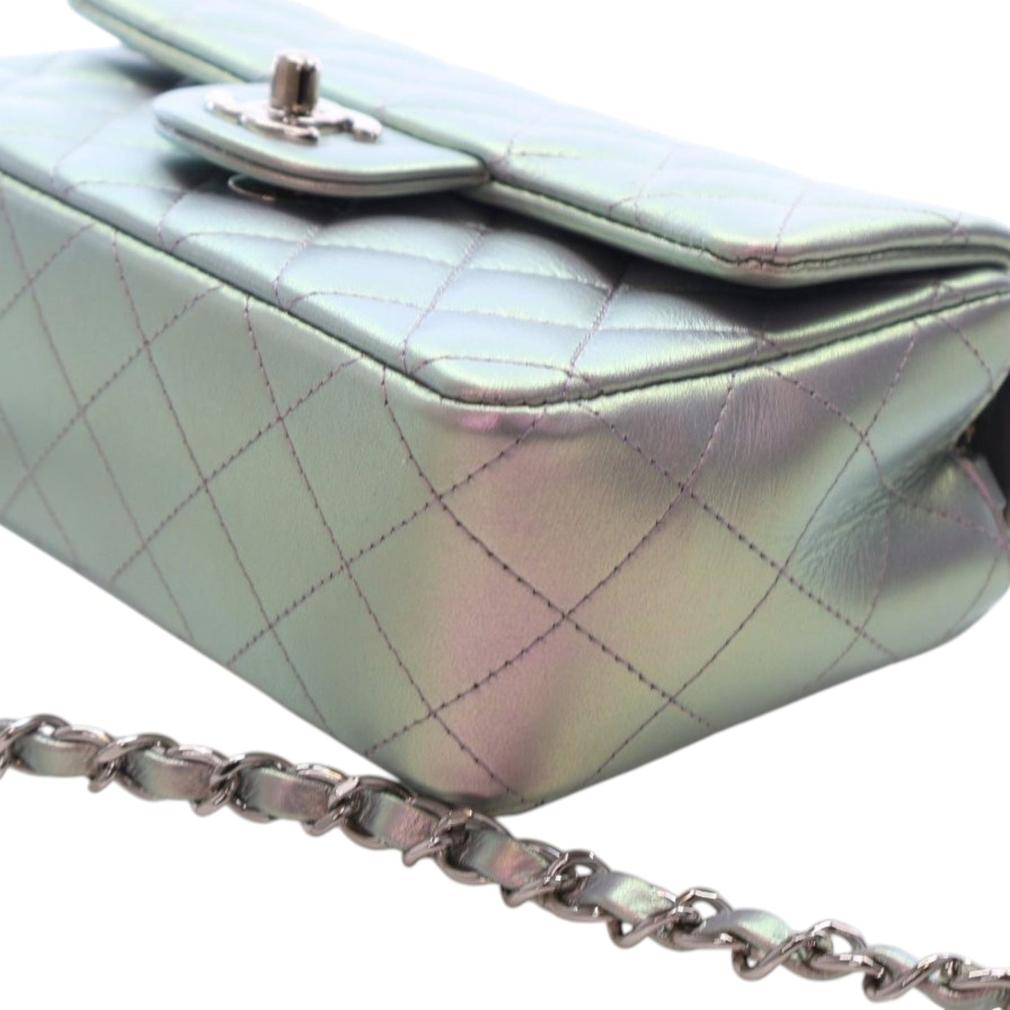 Chanel Mini Rectangular Classic Iridescent Calfskin Single Flap