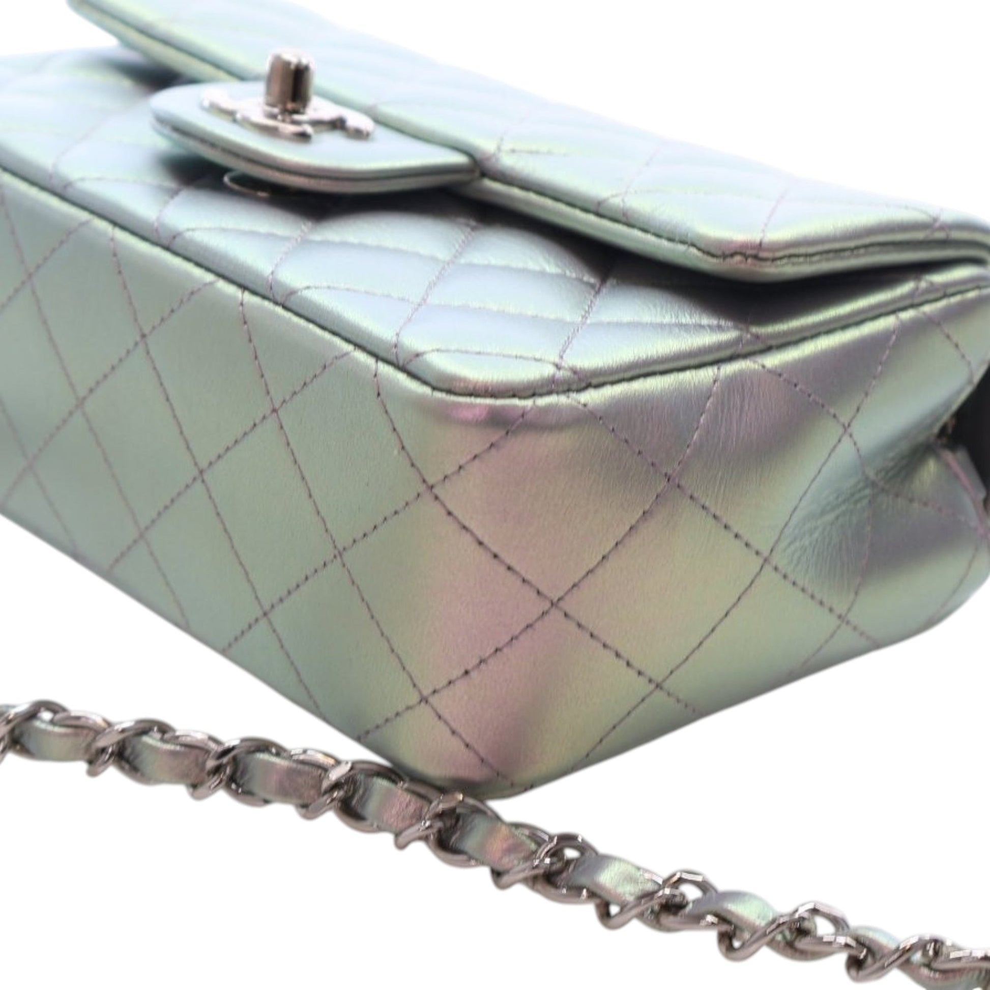 Chanel Mini Rectangular Classic Iridescent Calfskin Single Flap