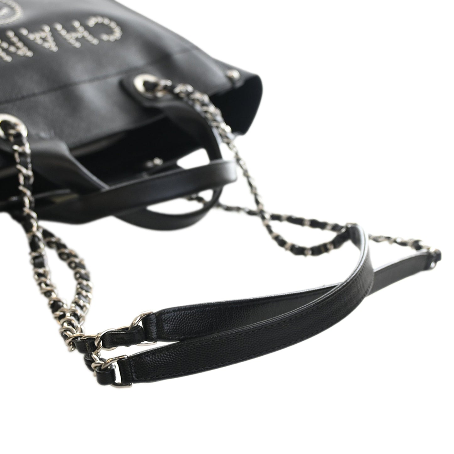 Chanel Small Caviar Studded Deauville Tote